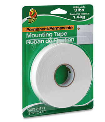 Double-Stick Foam Mounting Tape, Permanent, Holds Up To 3Lbs, 0.75" X 15 Ft, White